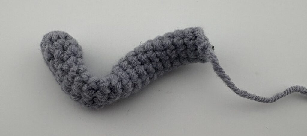 gray cat tail amigurumi